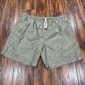 Men's Size XL Nordstrom Rack Drawstring Swim Shorts Trunks Olive Green Lined